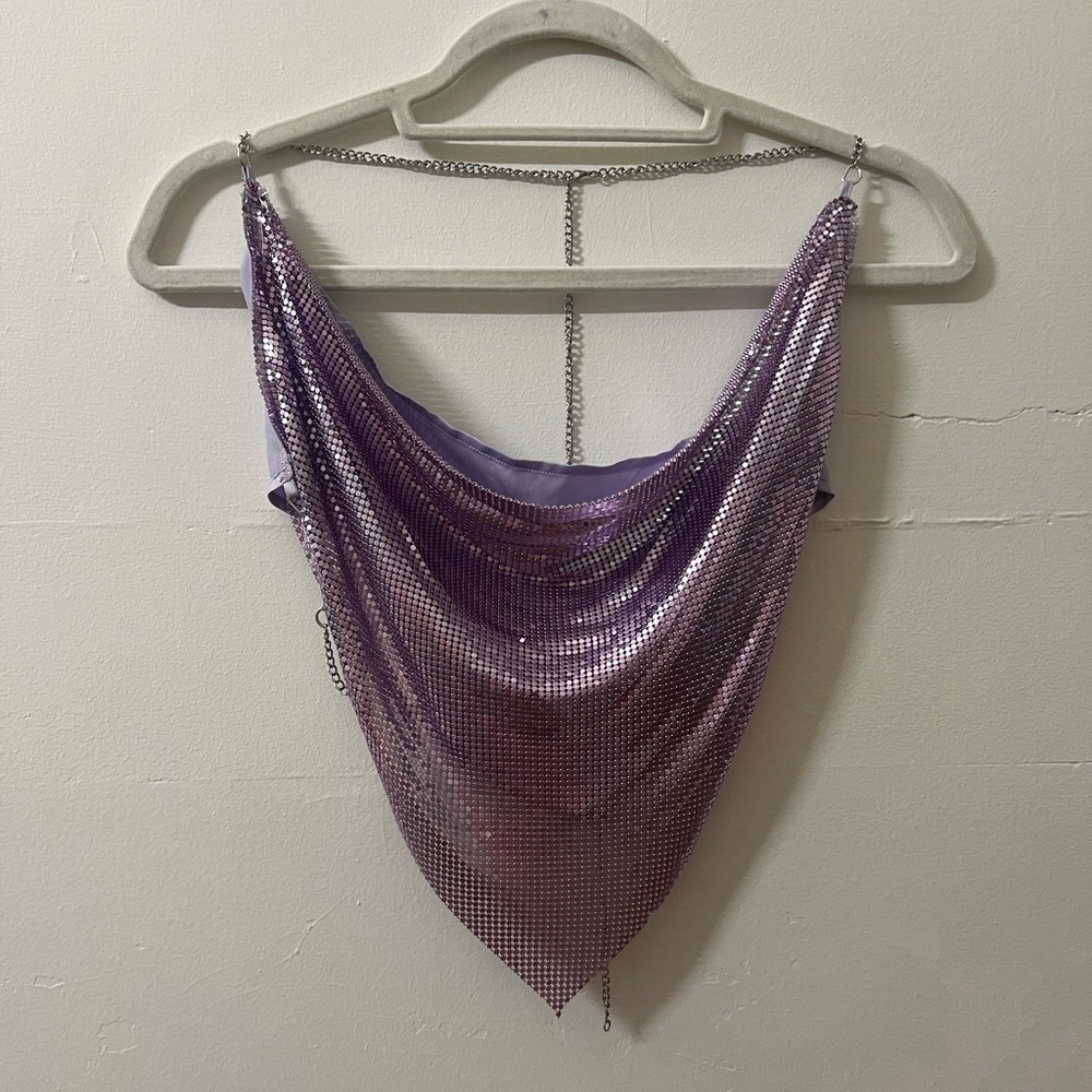 Purple Chainmail Halter Top